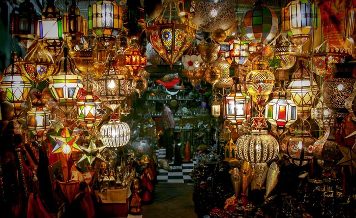 Marrakech Morocco lamps shutterstock_723497437 1500