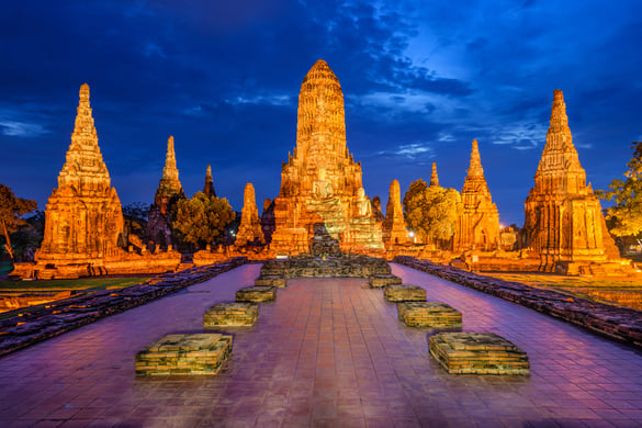 Ayutthaya, Thailand at Wat Chaiwatthanaram.