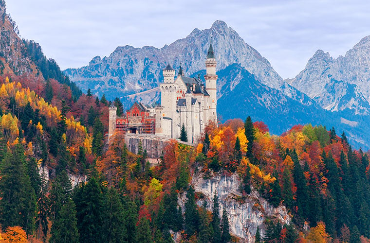 bavaria castle in fall